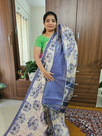 Semi Tussar with Striped Zari Weaving Saree - Violet