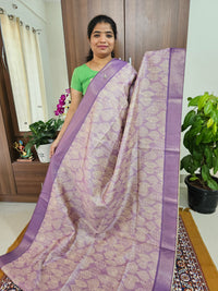 Semi Ghicha with Floral Pattern Saree - Lavender