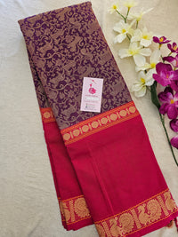 Purple with Dark Pink Vanasingram Pattern Kanchi Cotton