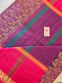 Purple with Dark Pink Vanasingram Pattern Kanchi Cotton