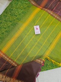 Green with Onion Pink Vanasingram Pattern Kanchi Cotton