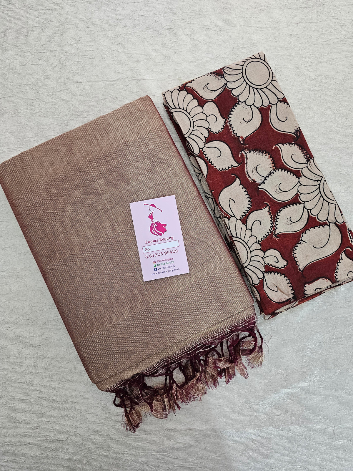 Handwoven Mangalagiri Plain Pattu Saree with Mix and Match Cotton Blouse - Onion Pink