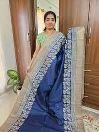 Semi Ghicha Shibori Printed Saree - Blue