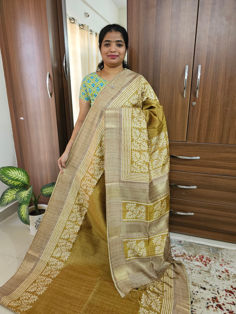 Semi Ghicha Shibori Printed Saree - Yellow