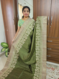 Semi Ghicha Shibori Printed Saree - Green