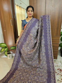 Semi Ghicha  Printed Saree - Purple