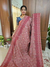 Semi Ghicha  Printed Saree - Maroon