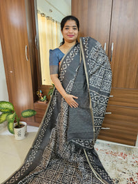 Semi Ghicha  Printed Saree - Grey