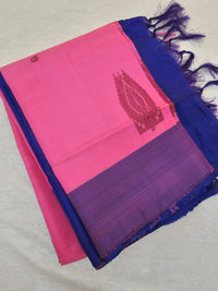 Pink with Royal Blue Handwoven Chinnalampattu Saree