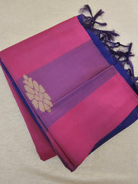 Magenta Pink with Violet Handwoven Chinnalampattu Saree