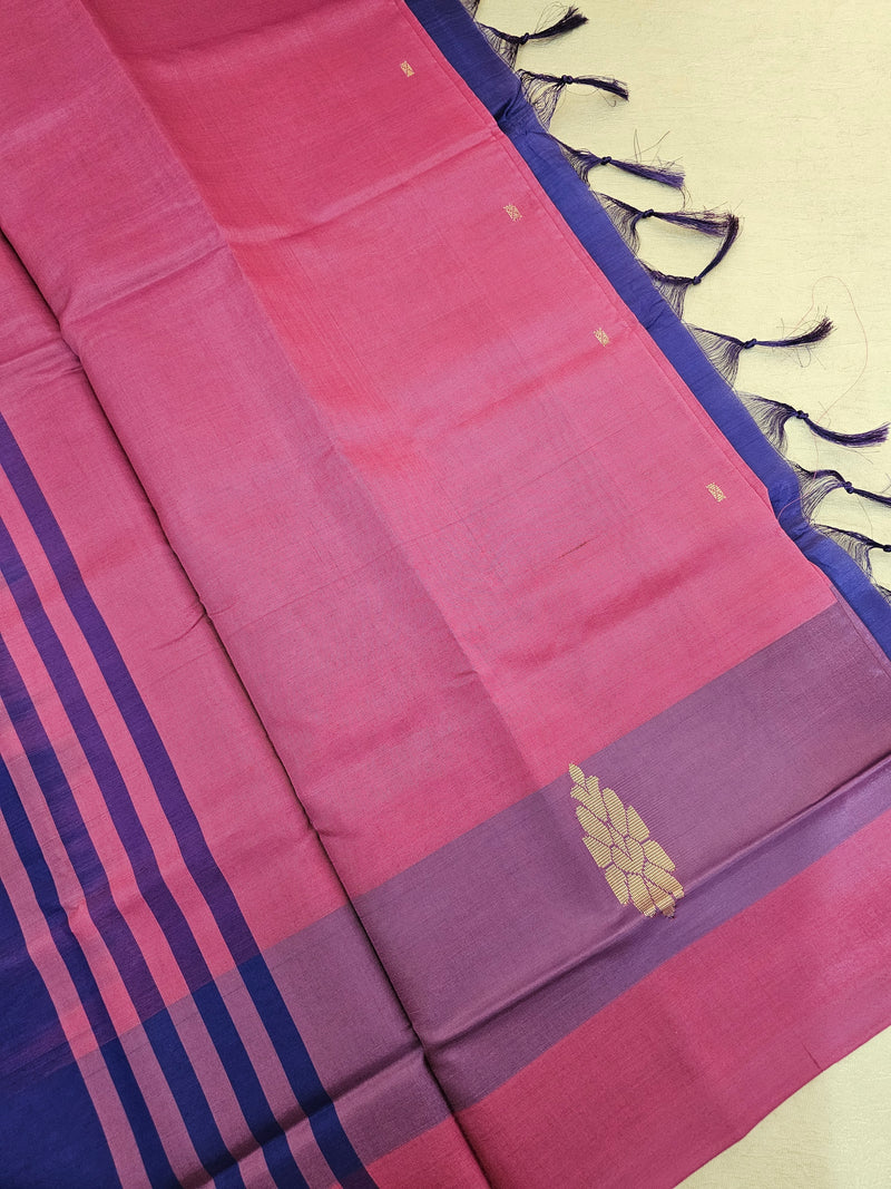 Magenta Pink with Violet Handwoven Chinnalampattu Saree