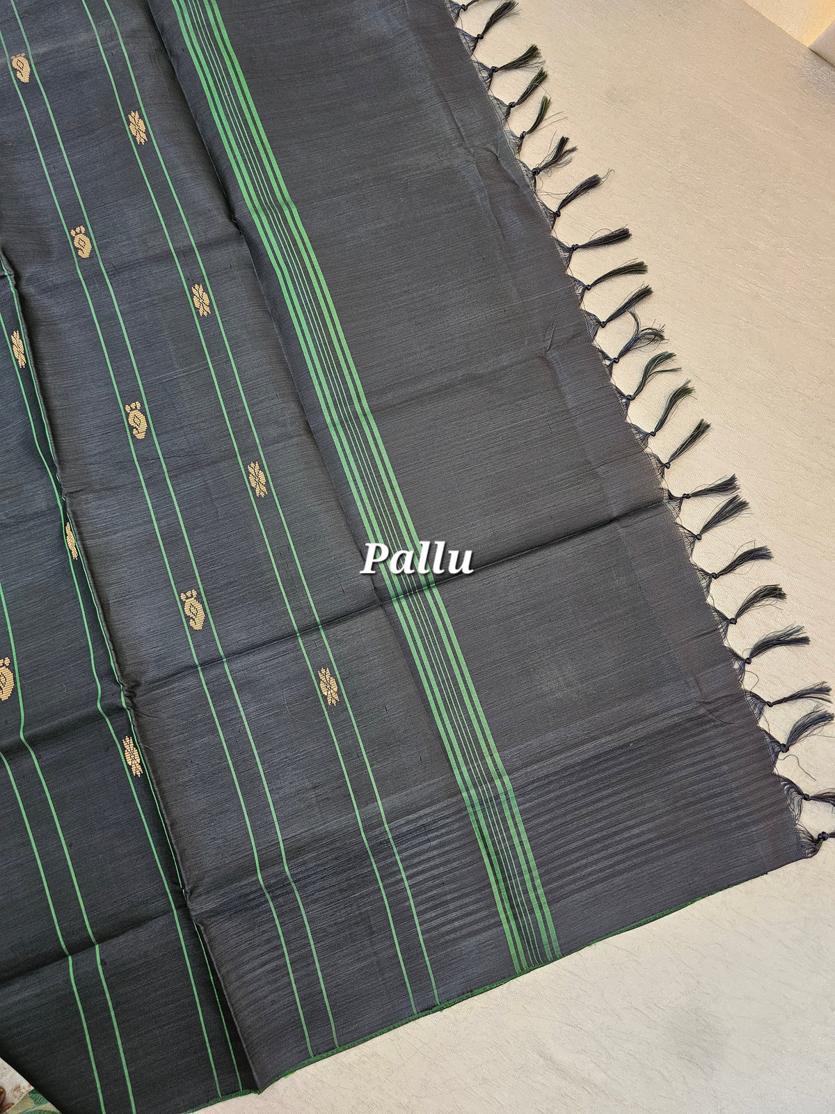 Green with Black Handwoven Chinnalampattu Saree