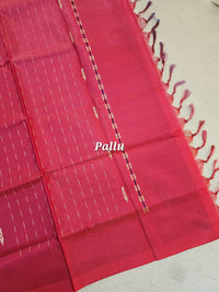 Blue with Pink Pallu Handwoven Chinnalampattu Saree