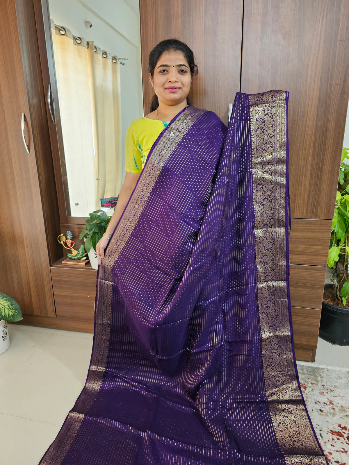 Designer Silk Saree - Dark Purple