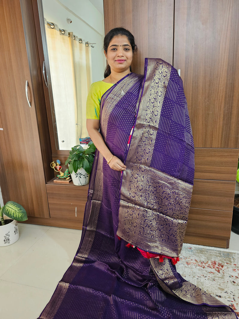 Designer Silk Saree - Dark Purple