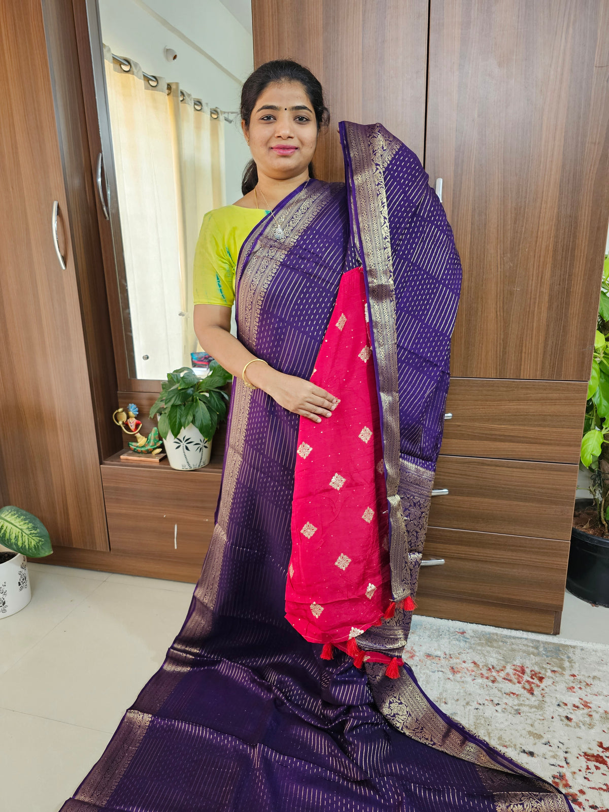 Designer Silk Saree - Dark Purple