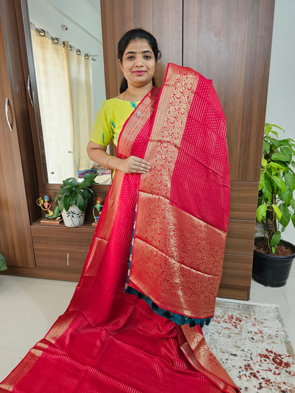 Designer Silk Saree - Red