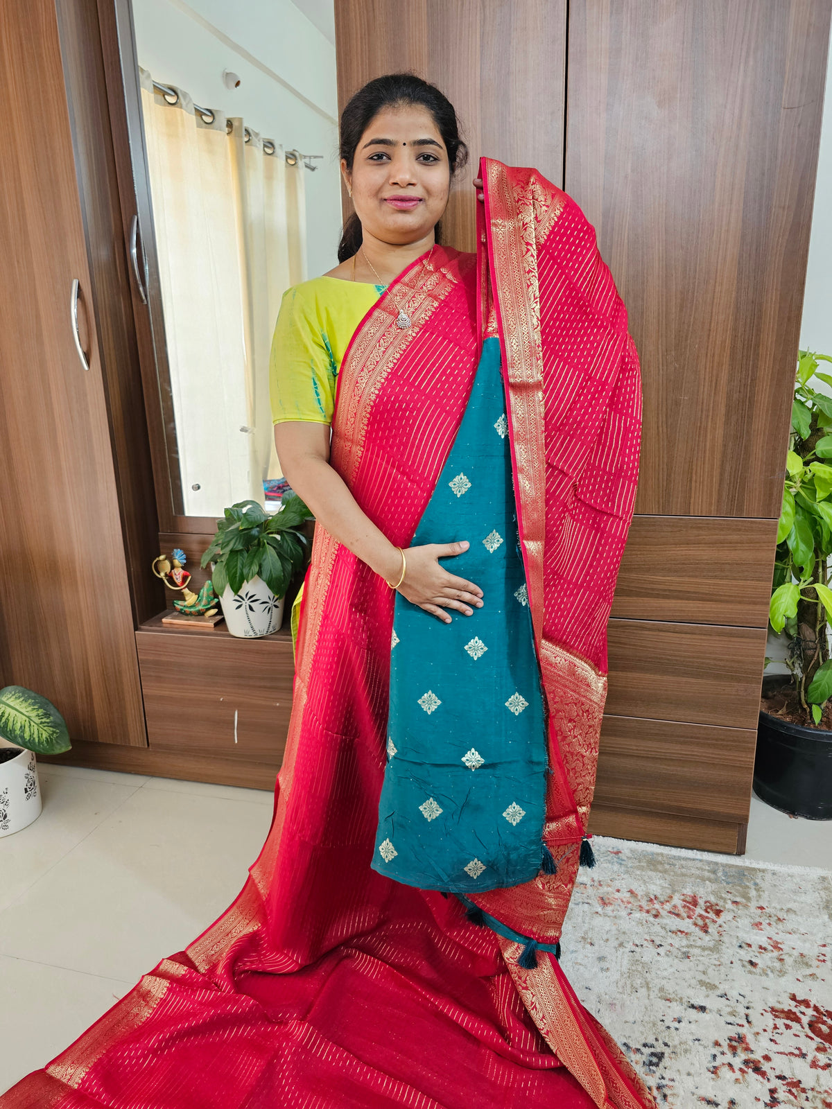 Designer Silk Saree - Red