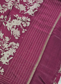 Pure Chanderi Butter Silk - Maroon