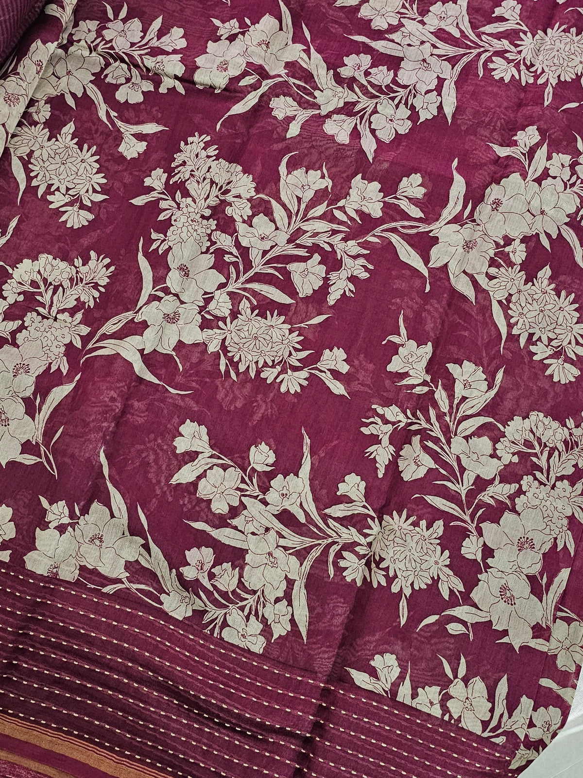 Pure Chanderi Butter Silk - Maroon