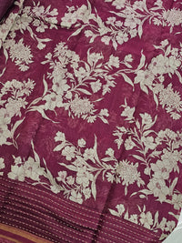 Pure Chanderi Butter Silk - Maroon