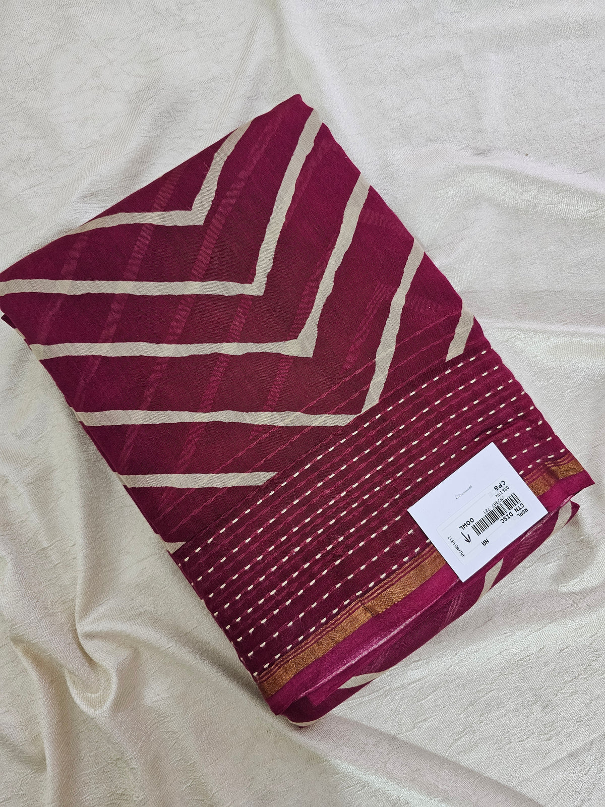 Pure Chanderi Butter Silk - Dark Pink