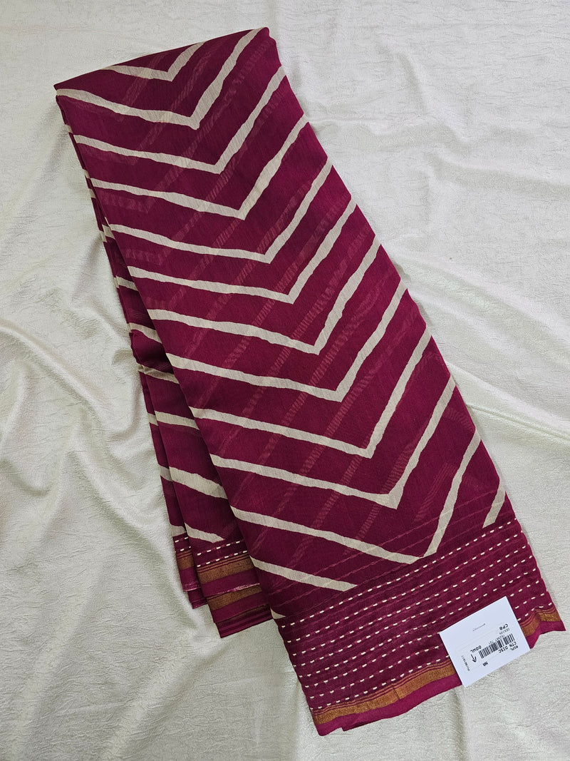 Pure Chanderi Butter Silk - Dark Pink