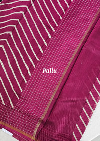 Pure Chanderi Butter Silk - Dark Pink