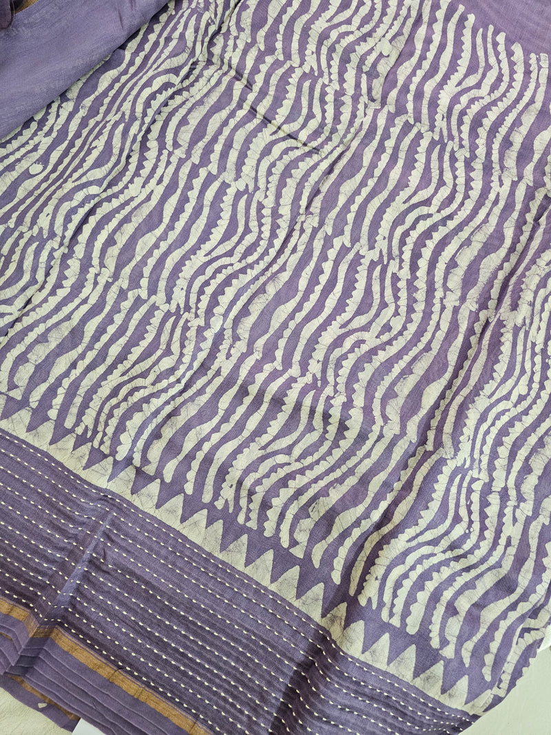 Pure Chanderi Butter Silk - Lavender