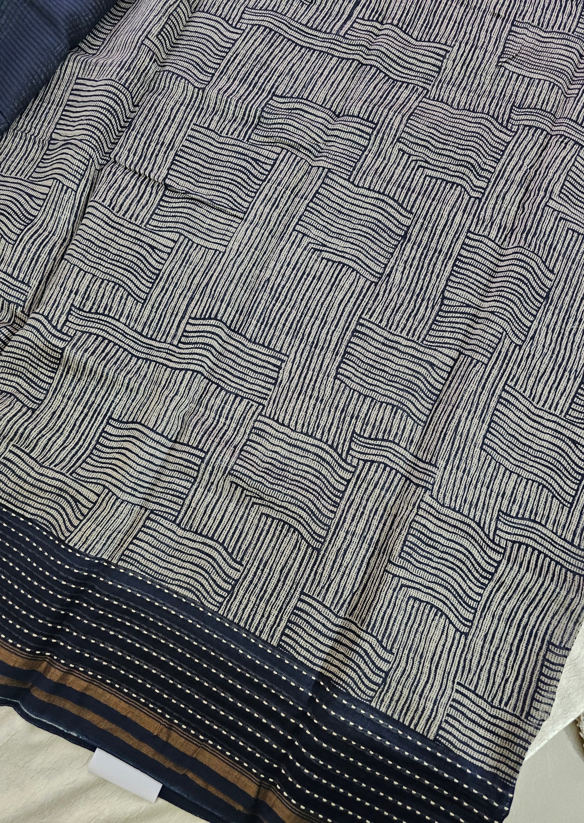 Pure Chanderi Butter Silk - Dark Blue