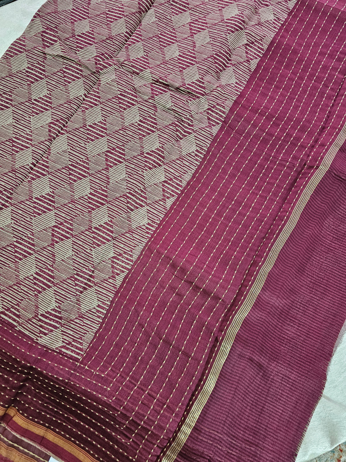 Pure Chanderi Butter Silk - Maroon