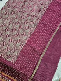 Pure Chanderi Butter Silk - Maroon