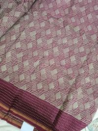 Pure Chanderi Butter Silk - Maroon