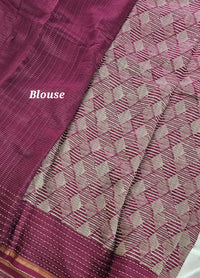 Pure Chanderi Butter Silk - Maroon