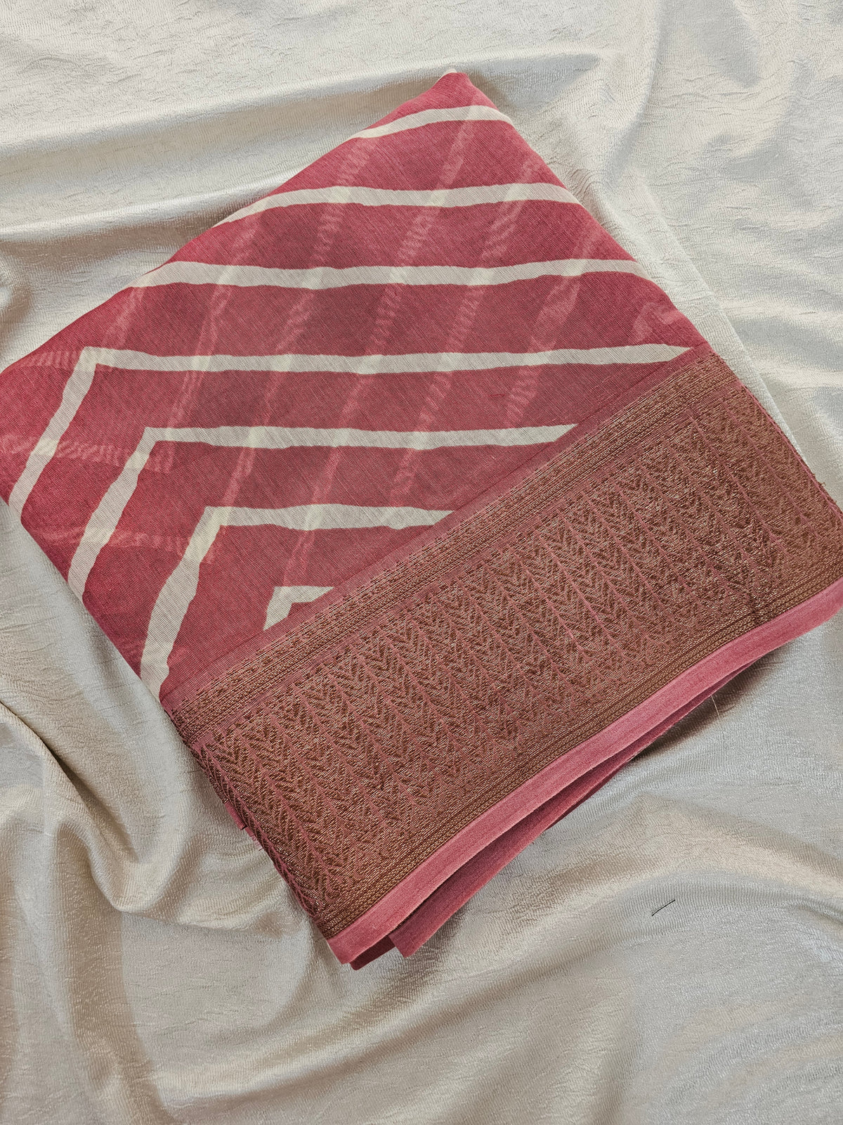 Pure Chanderi Butter Silk - Peach