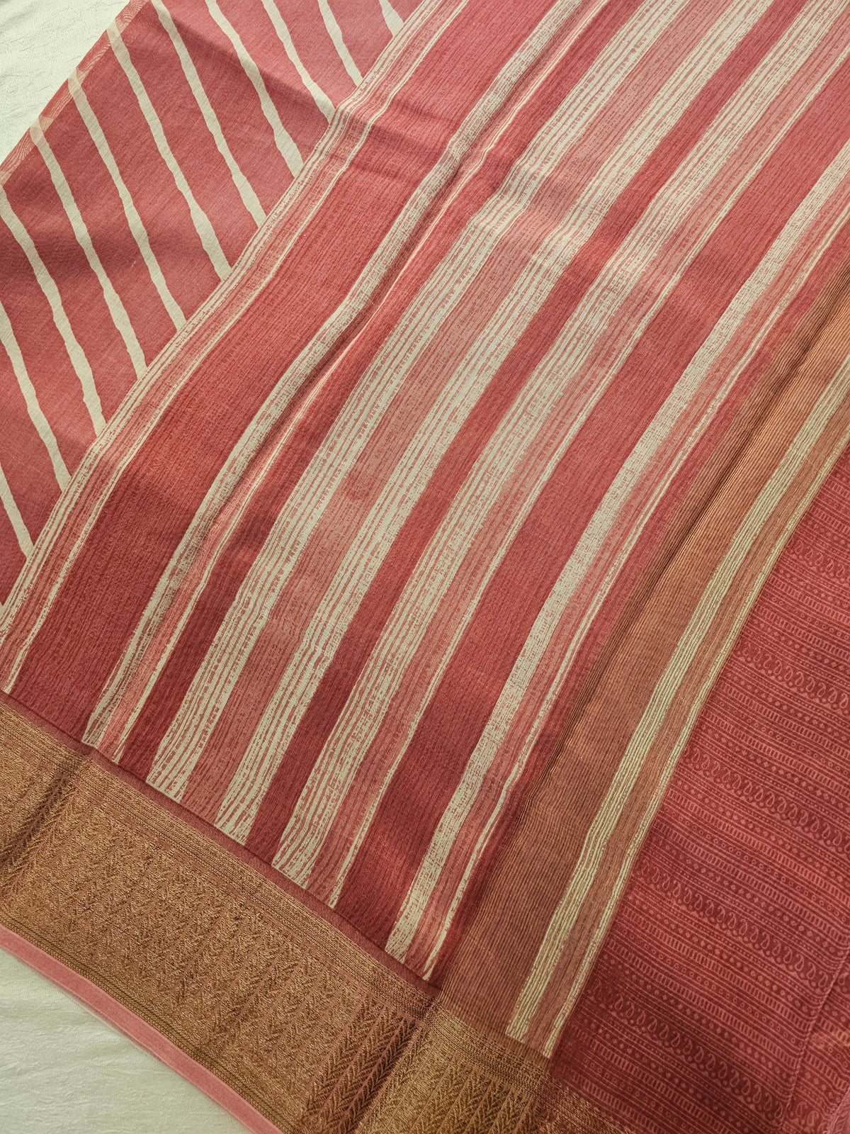 Pure Chanderi Butter Silk - Peach