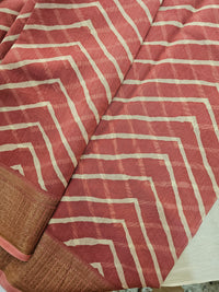 Pure Chanderi Butter Silk - Peach