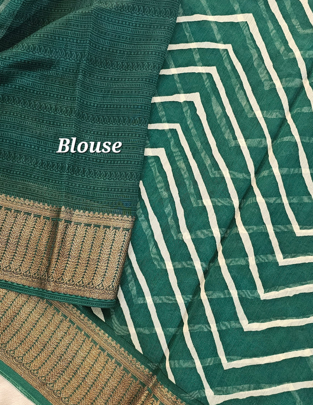 Pure Chanderi Butter Silk - Bottle Green