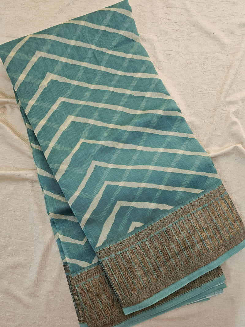 Pure Chanderi Butter Silk - Sea Blue