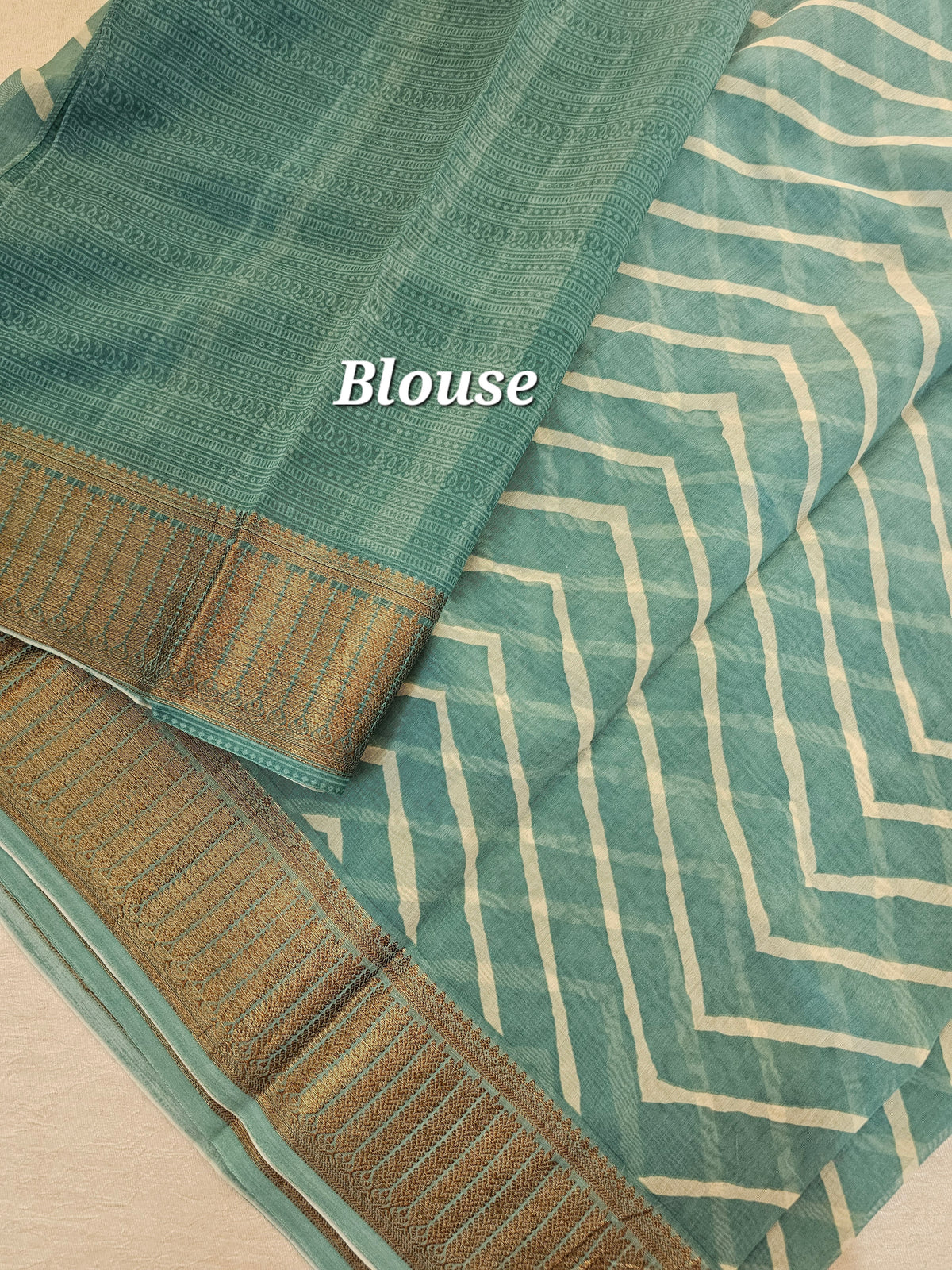 Pure Chanderi Butter Silk - Sea Blue