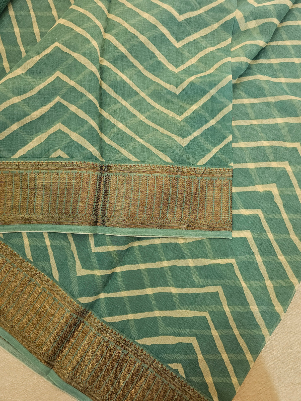 Pure Chanderi Butter Silk - Sea Blue