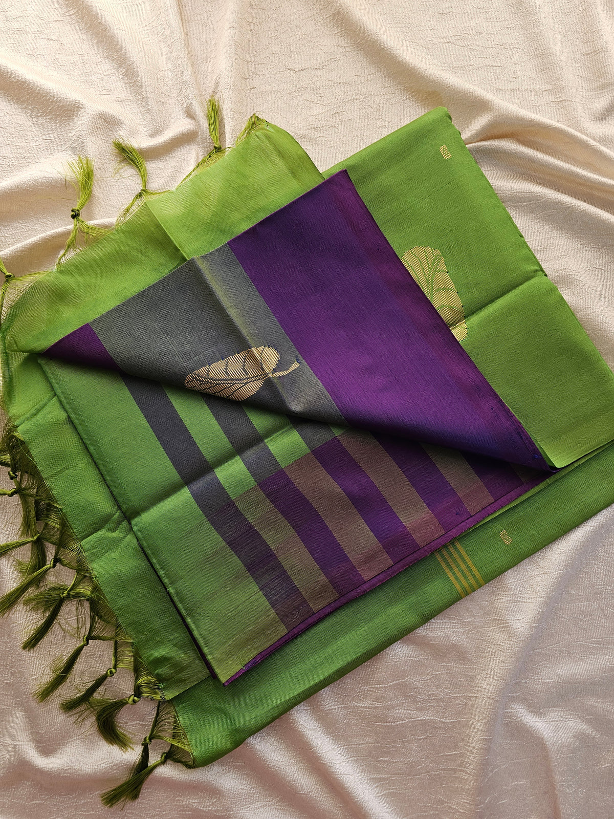 Chinnalampattu Saree - Purple with Green