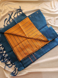 Chinnalampattu Saree - Brown with Peacock Green