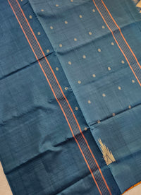 Chinnalampattu Saree - Brown with Peacock Green