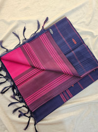 Chinnalampattu Saree - Pink with Navy Blue