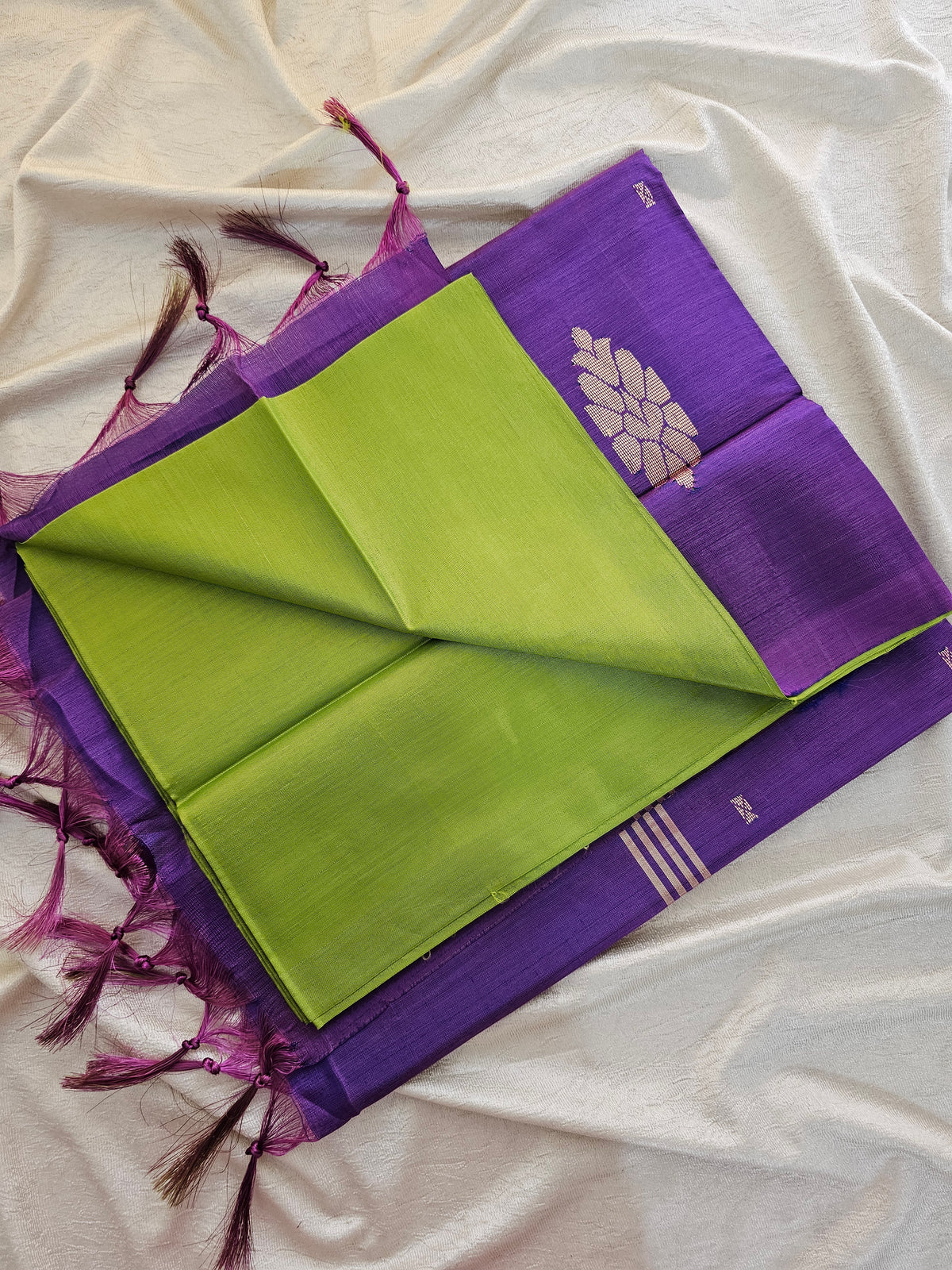 Chinnalampattu Saree - Green with Purple