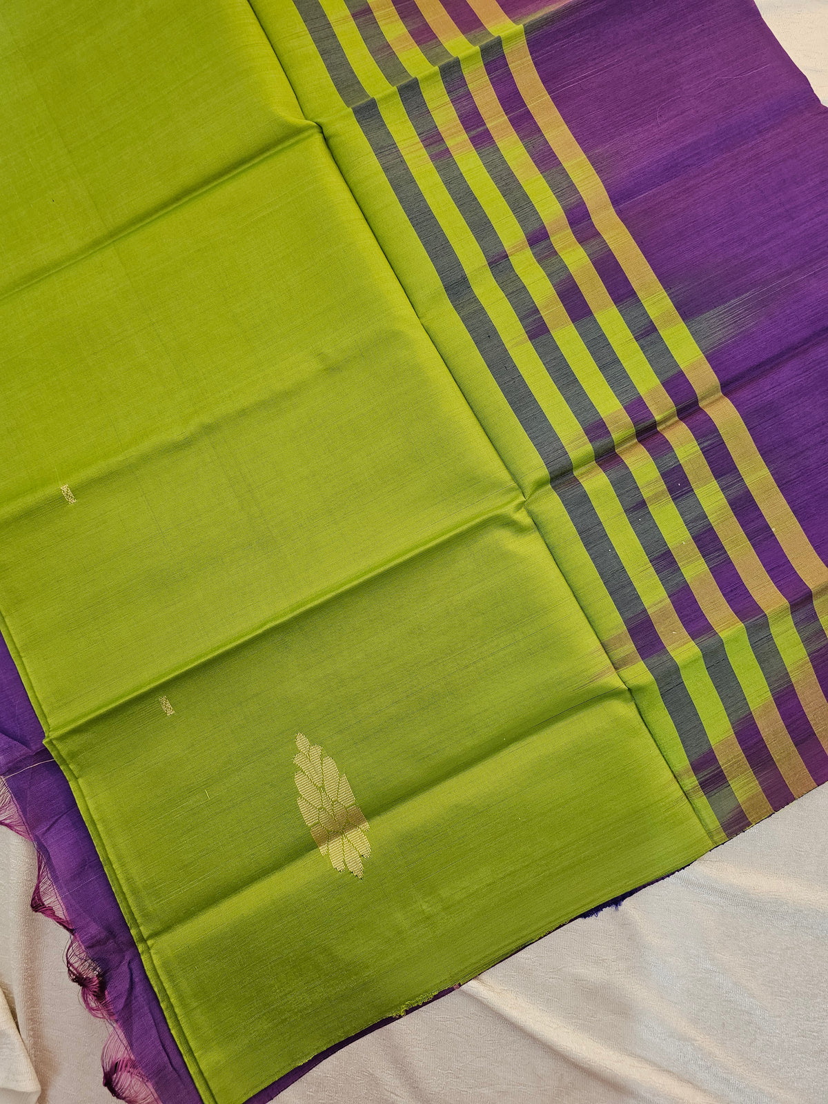 Chinnalampattu Saree - Green with Purple