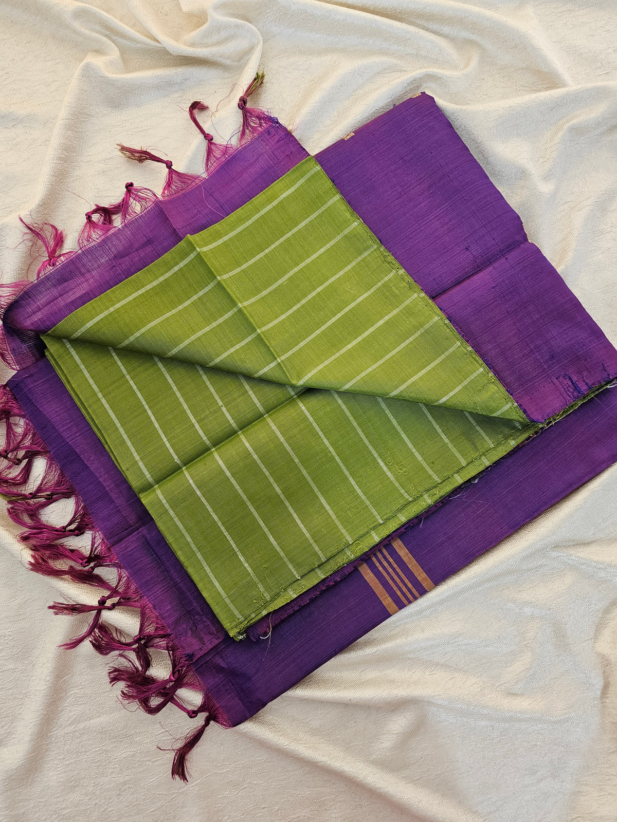 Chinnalampattu Saree - Green with Purple