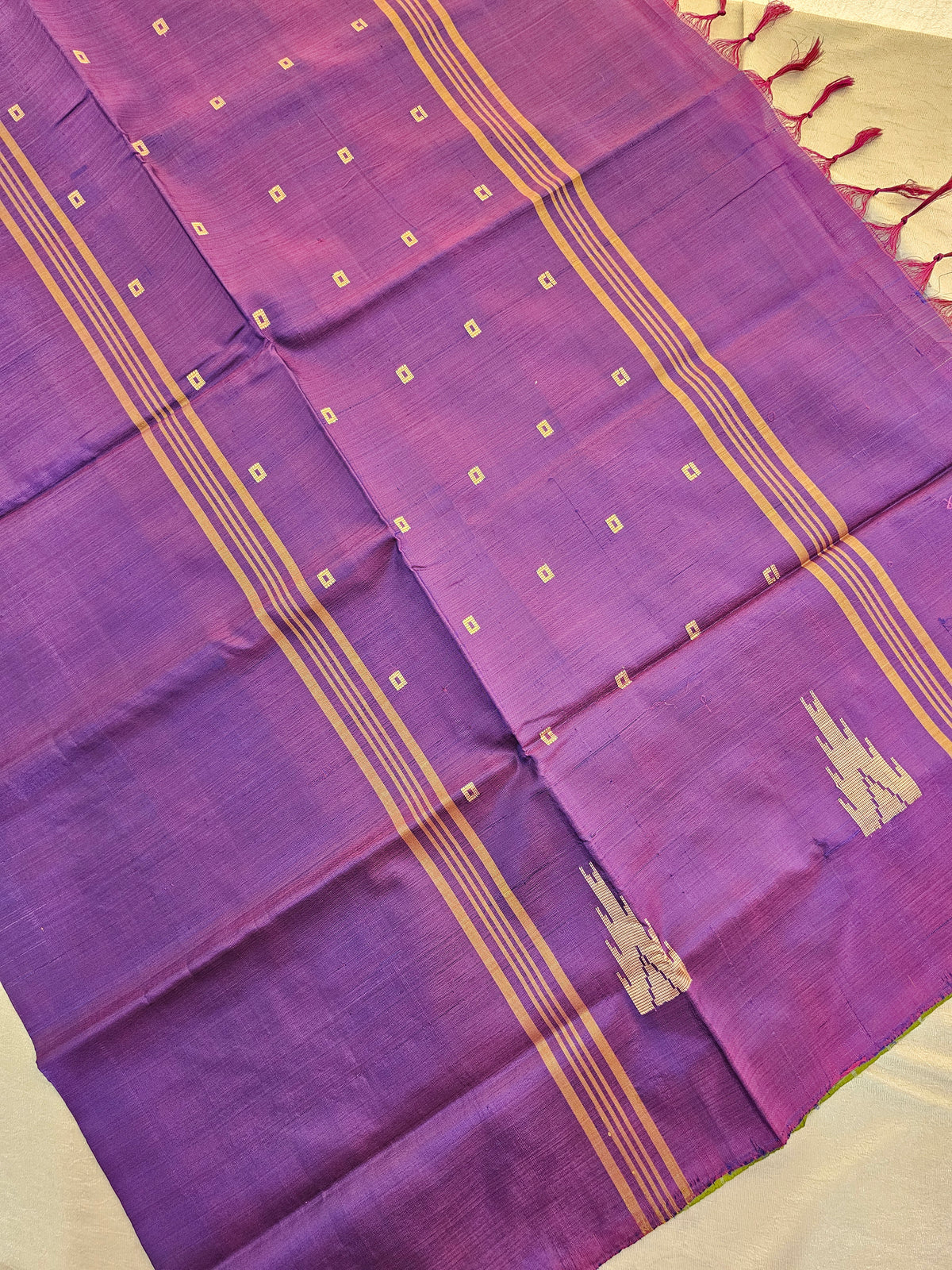 Chinnalampattu Saree - Green with Purple