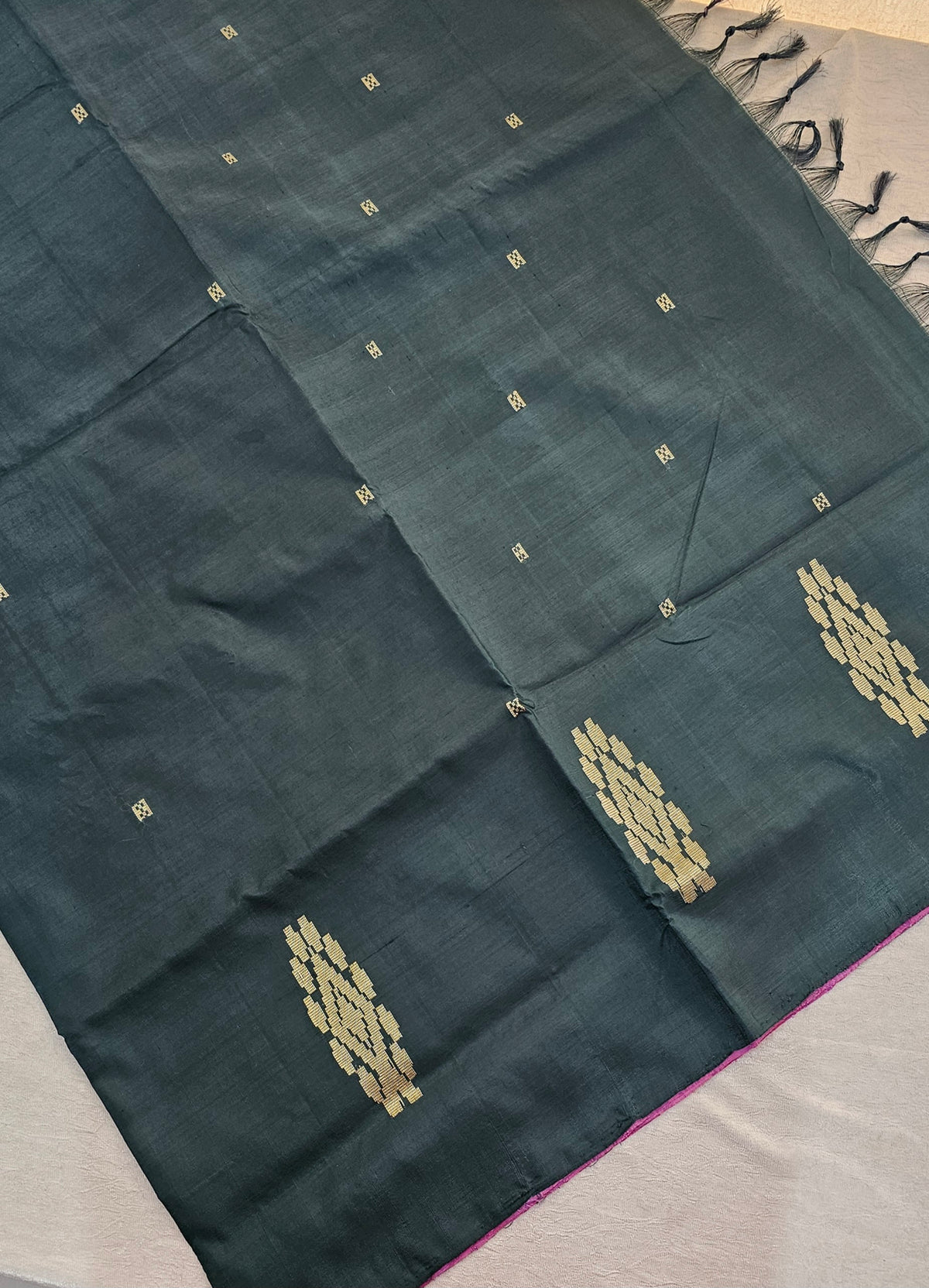 Chinnalampattu Saree - Pink with Bottle Green